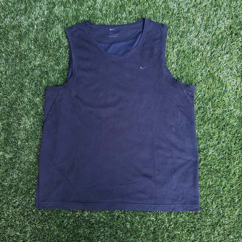 Nike Dri-FIT Tank Top Size L Black Sleeveless Athletic Shirt
